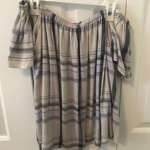 Plaid off the shoulder top— express